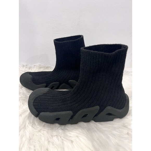 ZARA Men Sock Knit Fabric High-Top Sneakers Black Size US 9 EUR 42 - Picture 10 of 15